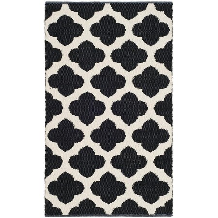 Safavieh Montauk Hand Woven Accent Area Rug, Black and Ivory - 2 ft. 6 in. x 4 ft. MTK723D-24